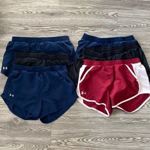 Under Armour Fly By lot of 6 running shorts small